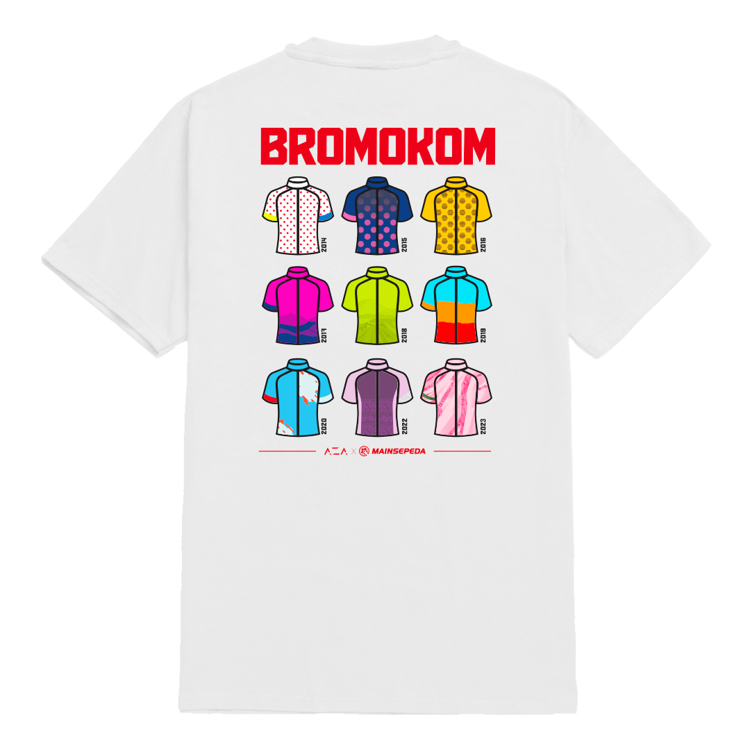 AZA x MAINSEPEDA T-Shirt Bromo KOM X Special Jersey Edition - White