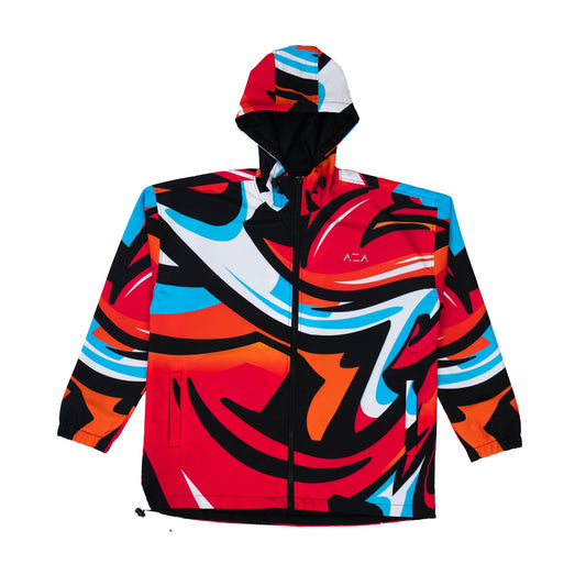AZA Jacket Windbreaker Graffiti II - Red / Blue