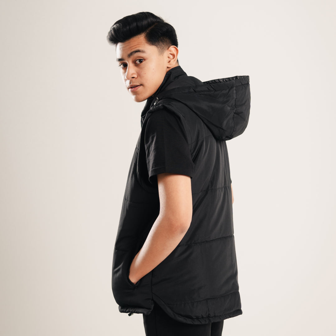 AZA Puffer Basic Vest - Black