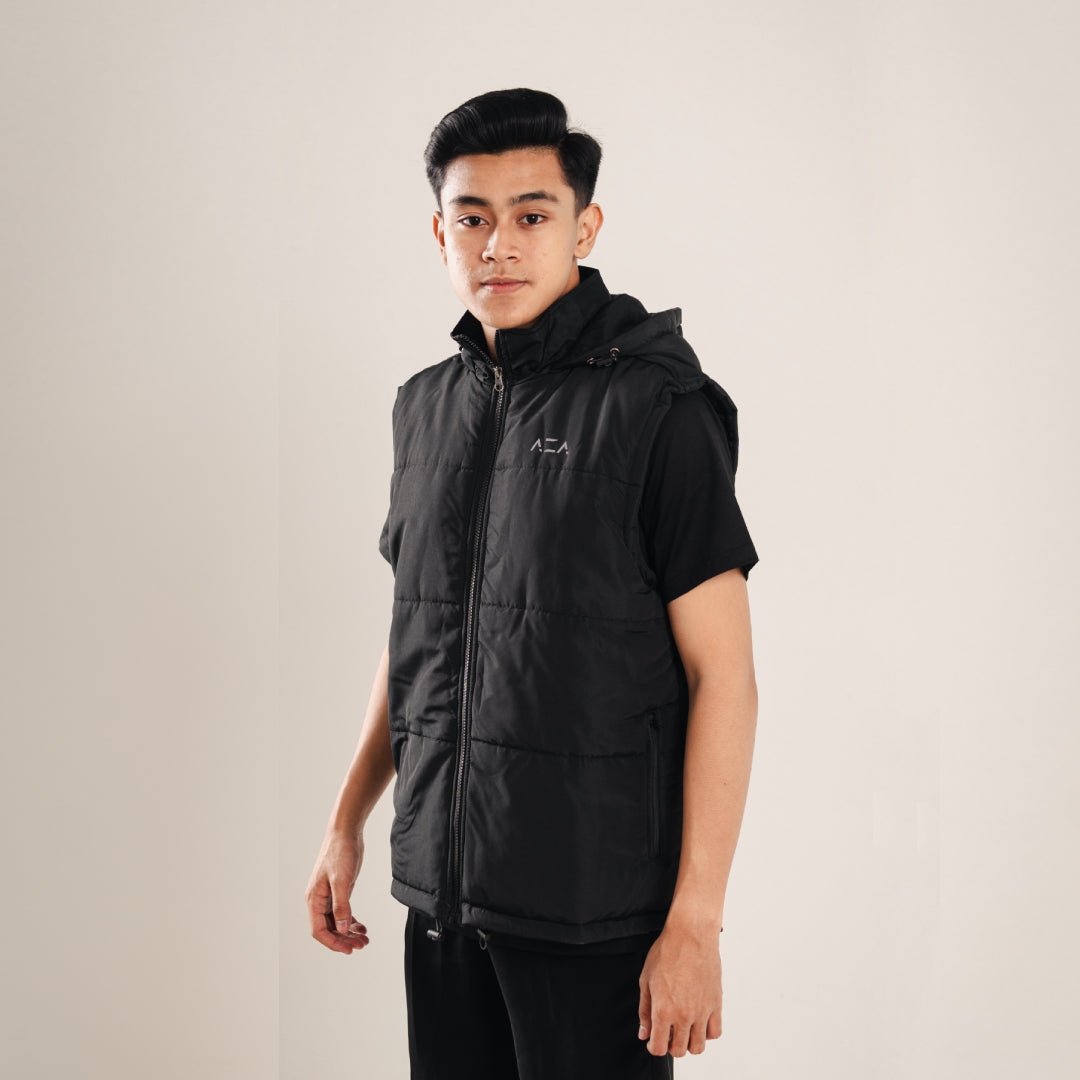 AZA Puffer Basic Vest - Black