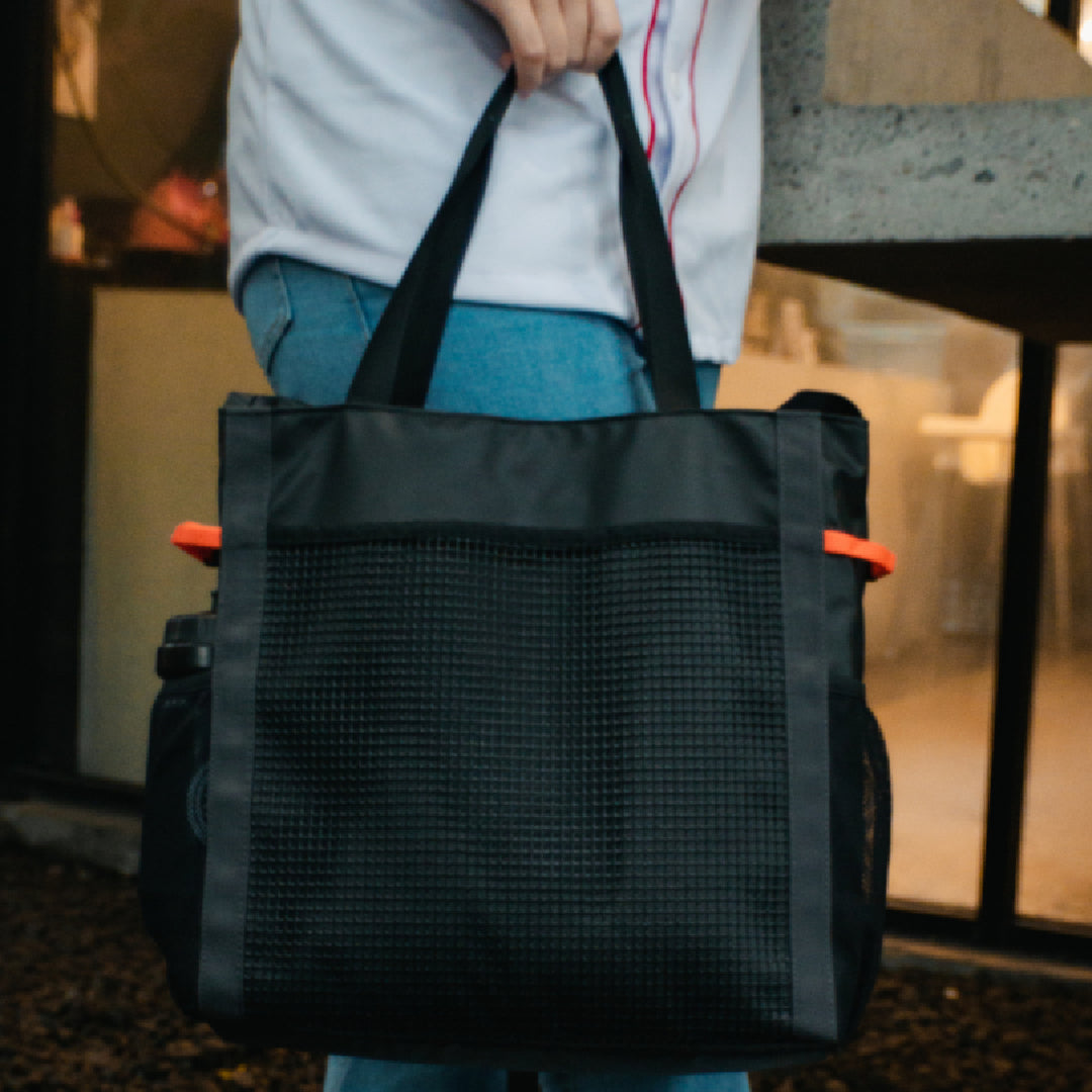 AZA Utility Retro Tote Bag - Black