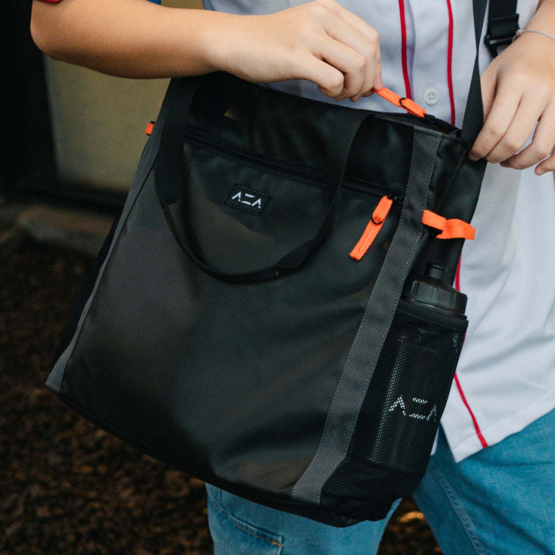 AZA Utility Retro Tote Bag - Black