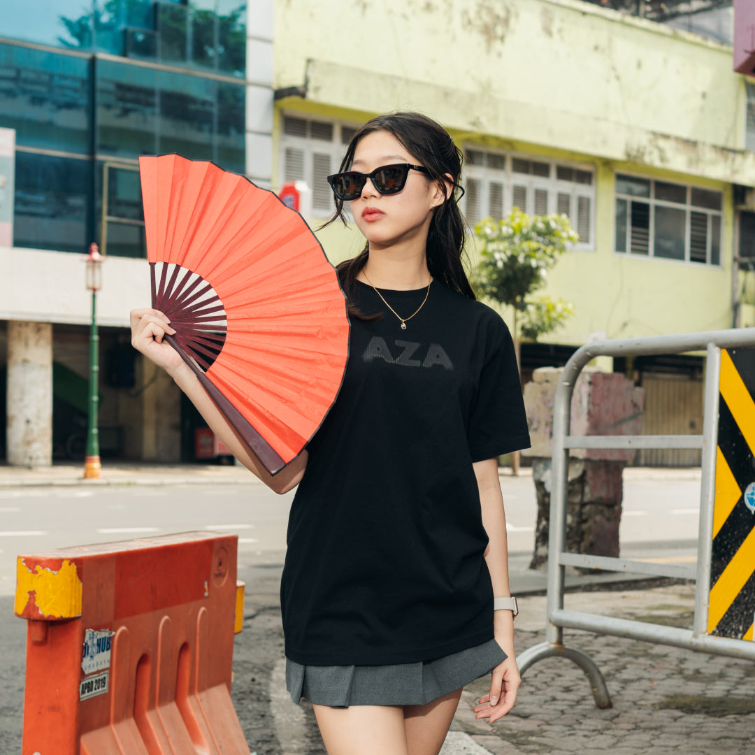 AZA Dot Typography T-Shirt - Black