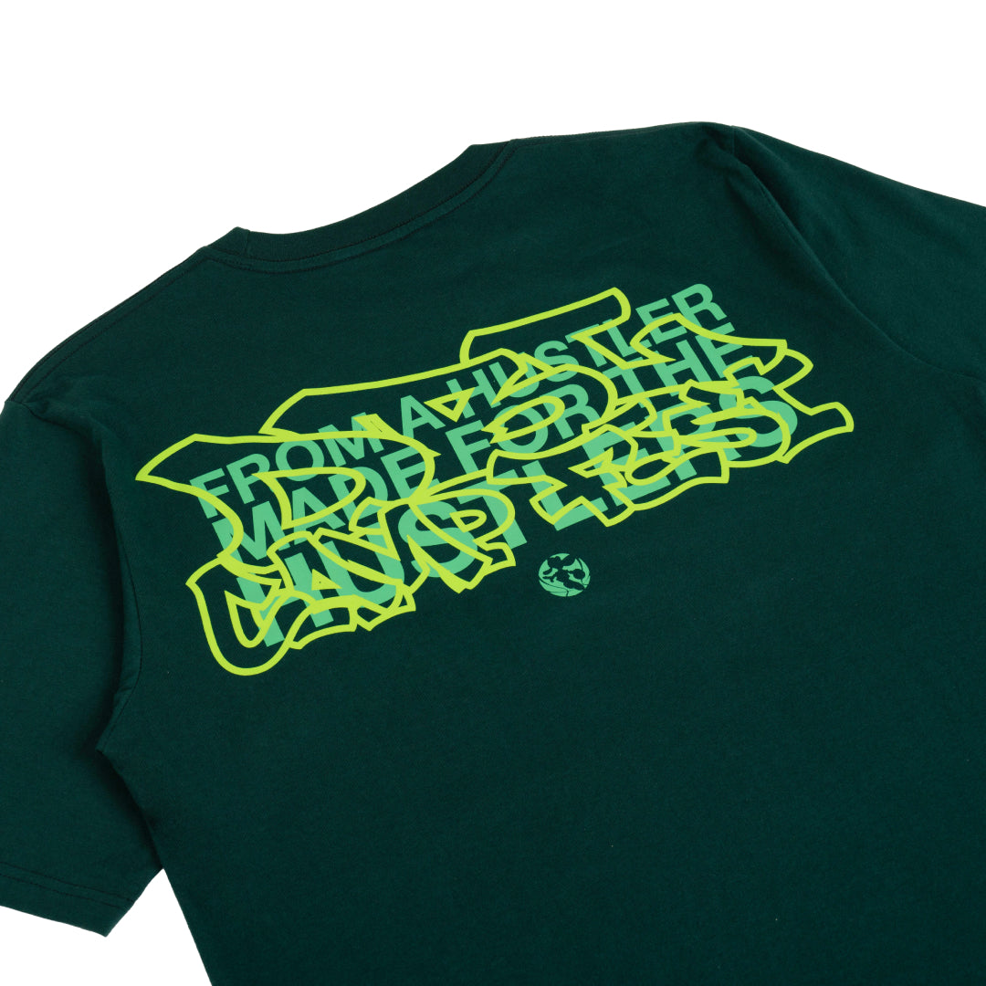 AZA x DBL Camp 25 Series Edition Urban Neon Oversize T-Shirt- Forest Green