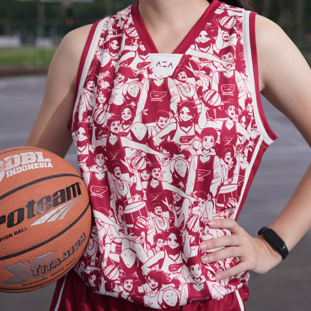 AZA x DBL Blaze Manga Series Basketball Jersey - Maroon