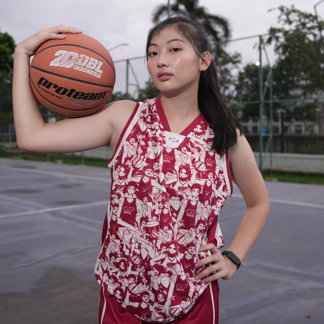 AZA x DBL Blaze Manga Series Basketball Jersey - Maroon