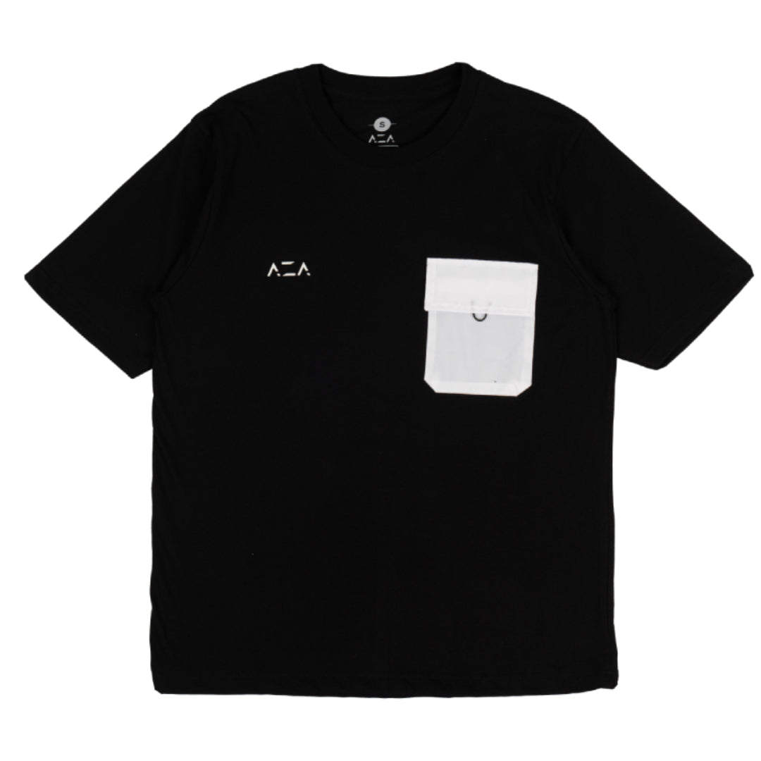 AZA Basic Pocket Combination Oversize T-Shirt - Black