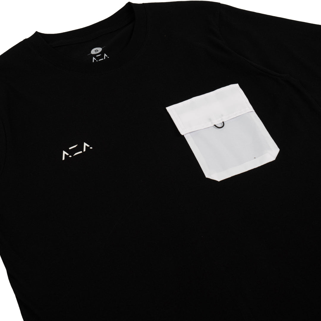 AZA Basic Pocket Combination Oversize T-Shirt - Black