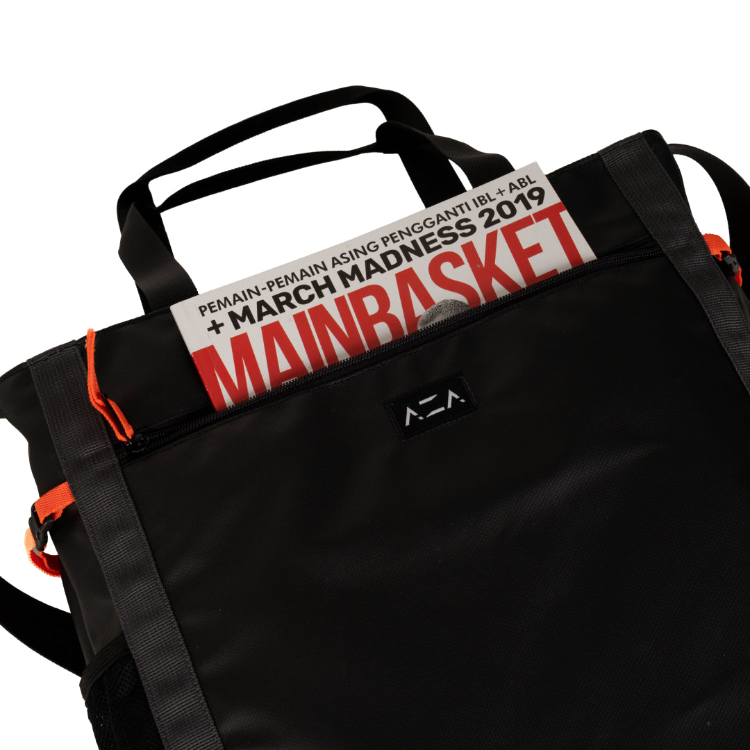AZA Utility Retro Tote Bag - Black