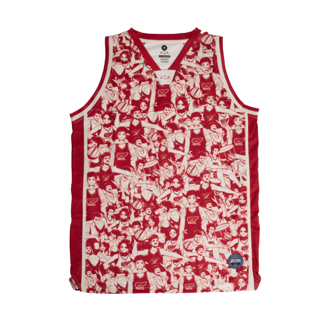 AZA x DBL Blaze Manga Series Basketball Jersey - Maroon