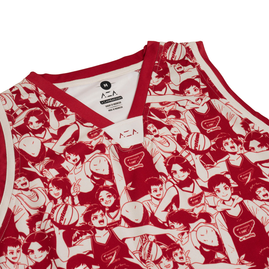 AZA x DBL Blaze Manga Series Basketball Jersey - Maroon