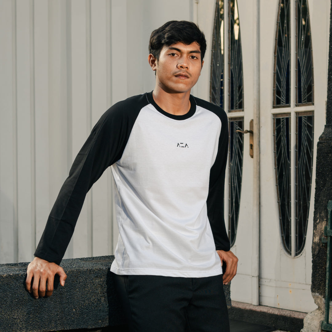 AZA Basic Raglan Long Sleeve T-Shirt - Black
