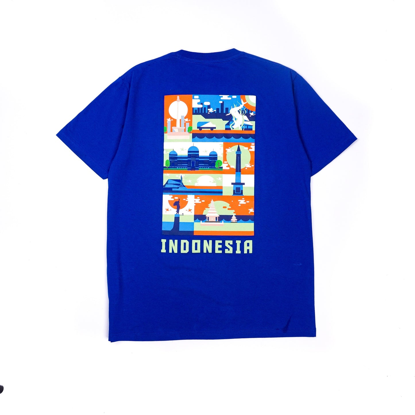 AZA T-Shirt Indonesia Landmarks - Blue