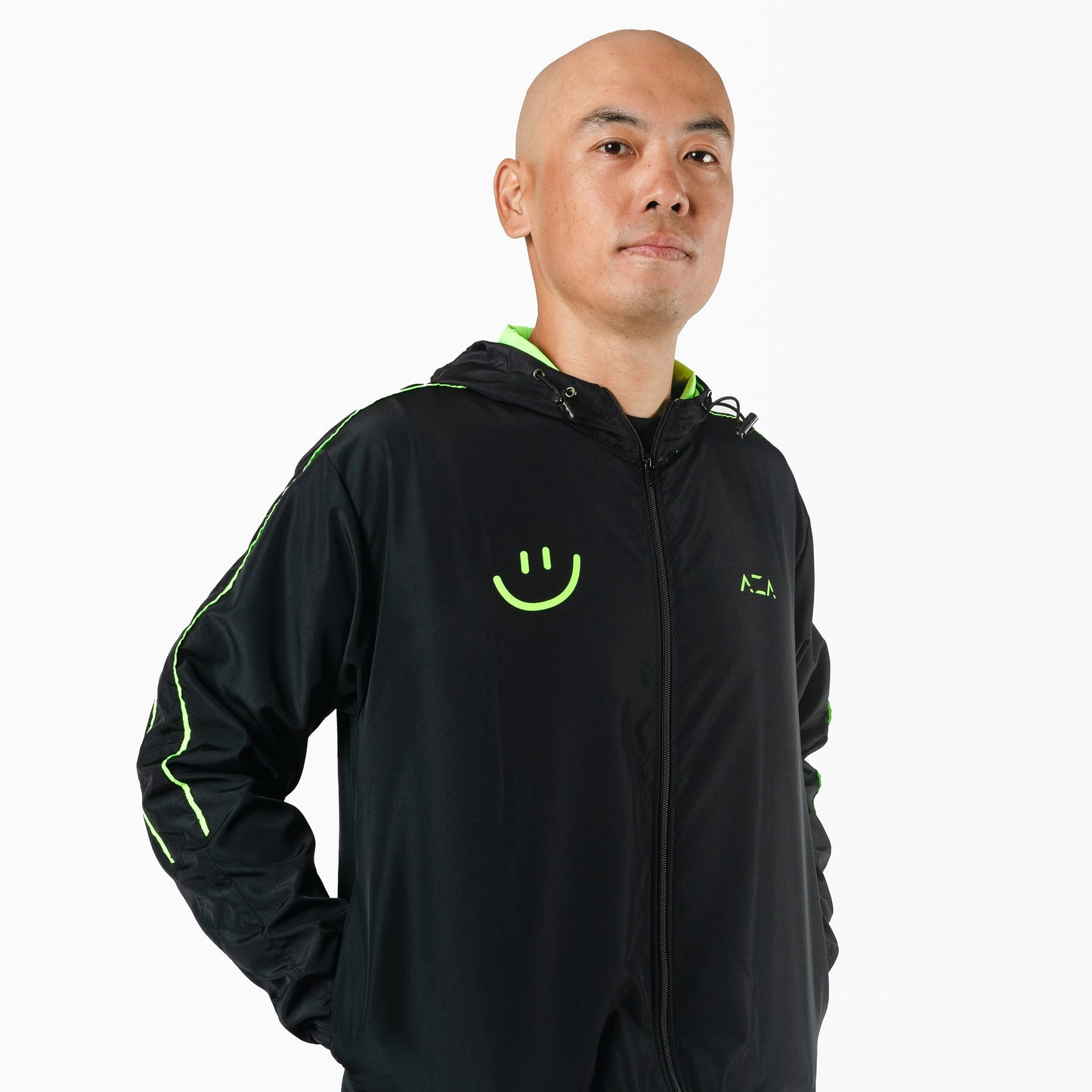 AZA x WDNSDY Windbreaker Jacket - Black Neon
