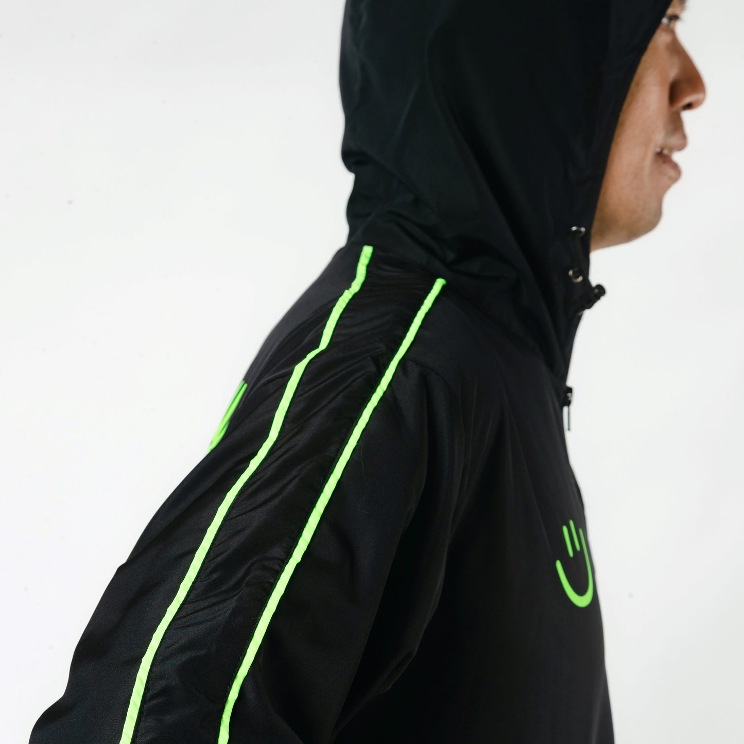 AZA x WDNSDY Windbreaker Jacket - Black Neon
