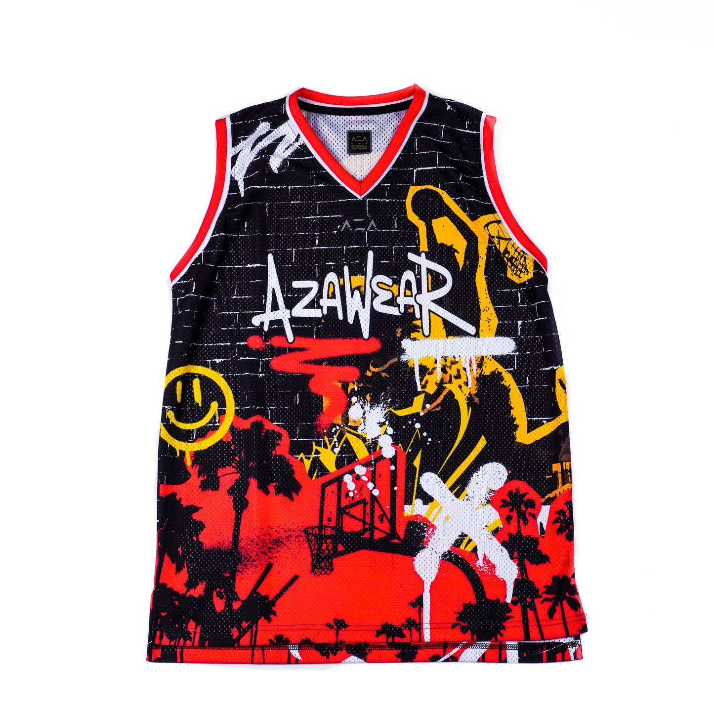 AZA Jersey Basketball Graffiti - Red / Yellow