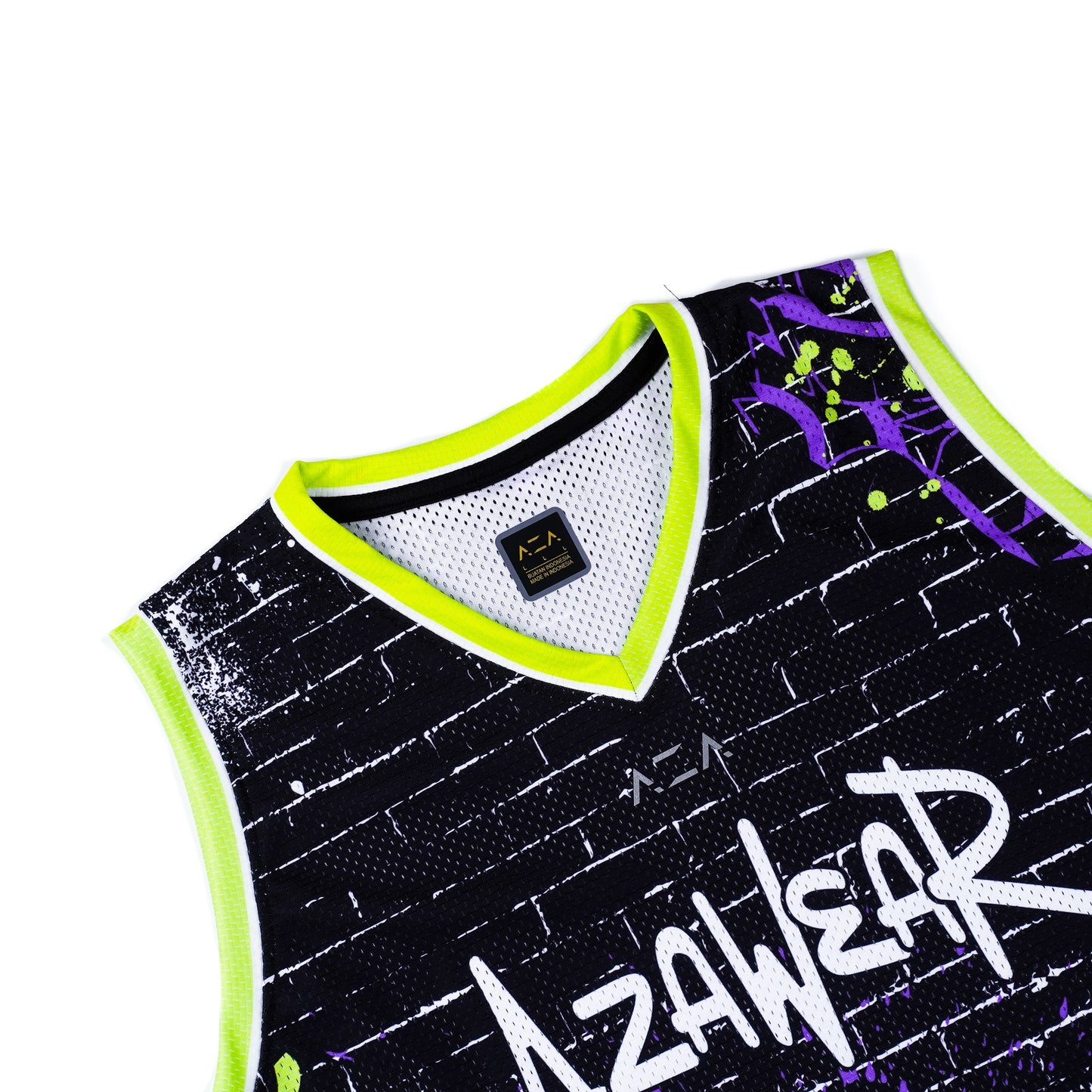 AZA Jersey Basketball Graffiti - Green / Purple