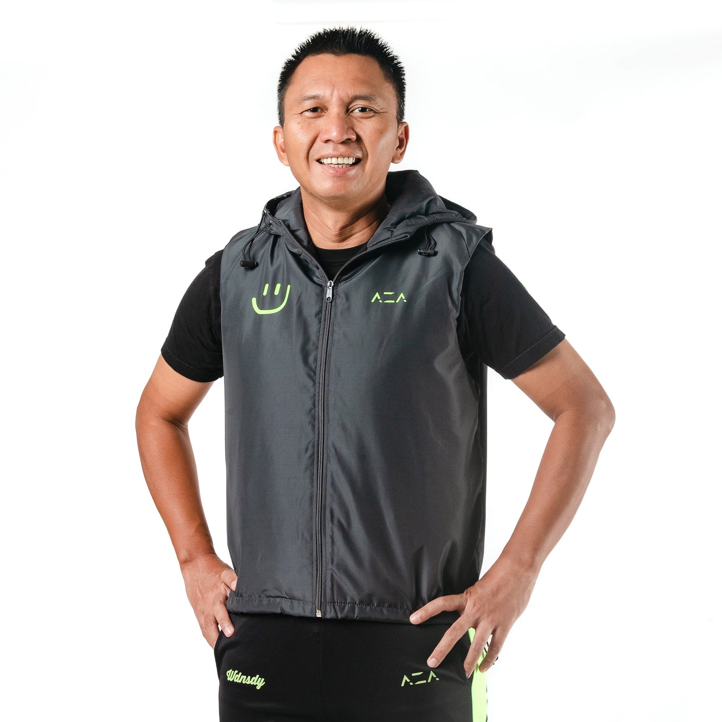 AZA x WDNSDY Vest Jacket - Black Neon