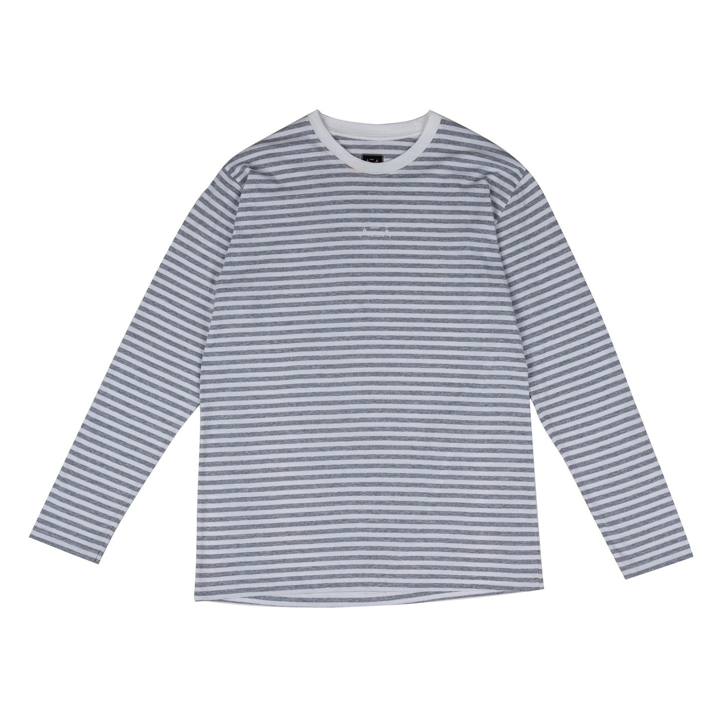 AZA T-Shirt Long Sleeve Basic Stripe Crew - Misty/White