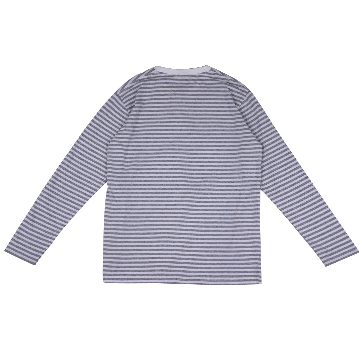 AZA T-Shirt Long Sleeve Basic Stripe Crew - Misty/White