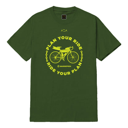 AZA x MAINSEPEDA T-Shirt Plan Your Ride - Cactus Green