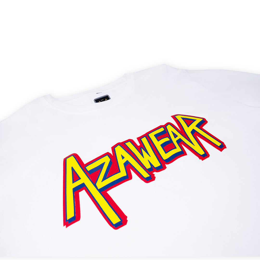 AZA T-Shirt Oversized Multicolor Graphics - White