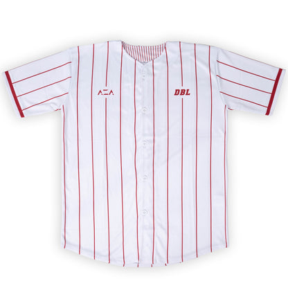 AZA x DBL Baseball Shirt Varsity Series - White / Red