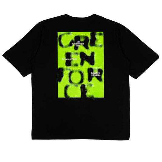 AZA x GFR Oversize Halftone Texture Run Elite T-Shirt - Black