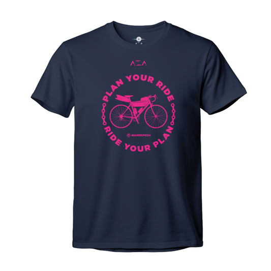 AZA x MAINSEPEDA Plan Your Ride T-Shirt - Navy