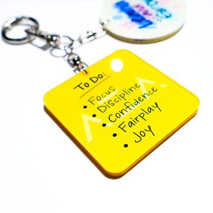 AZA Champions To Do List Keychain - Yellow