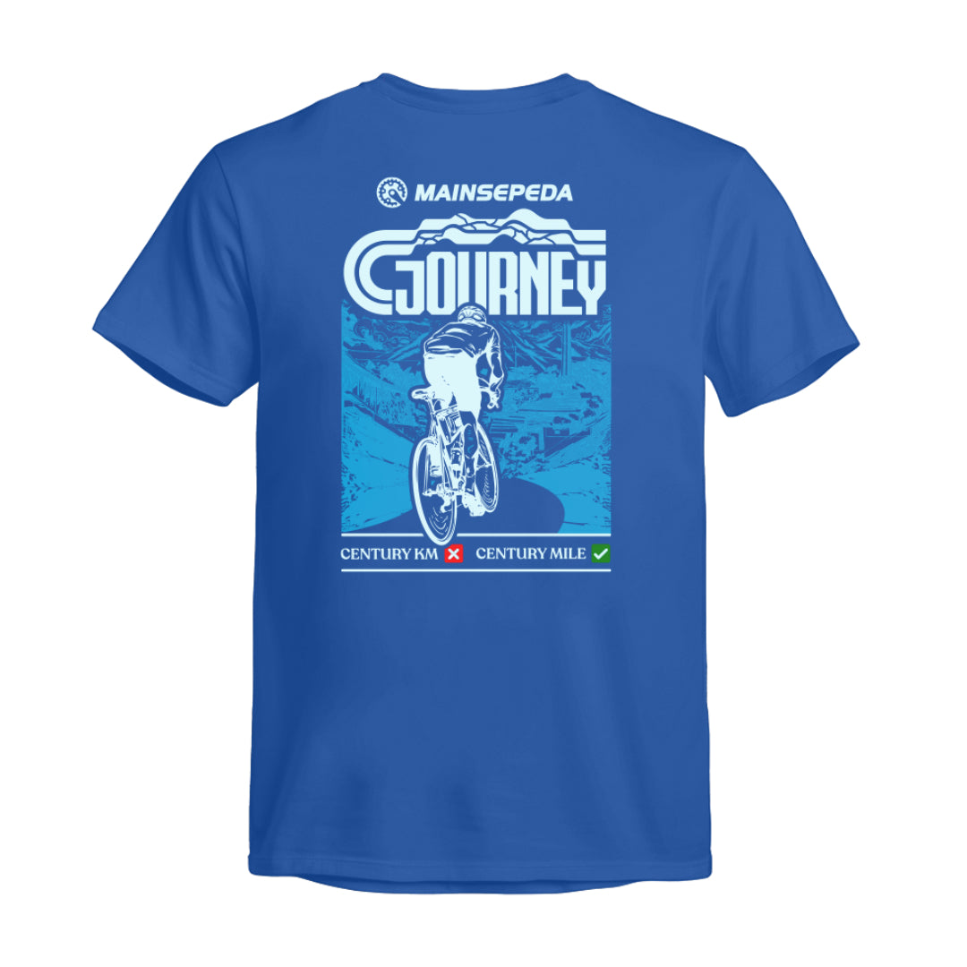 AZA x MAINSEPEDA Journey Century Mile T-Shirt - Ocean Blue