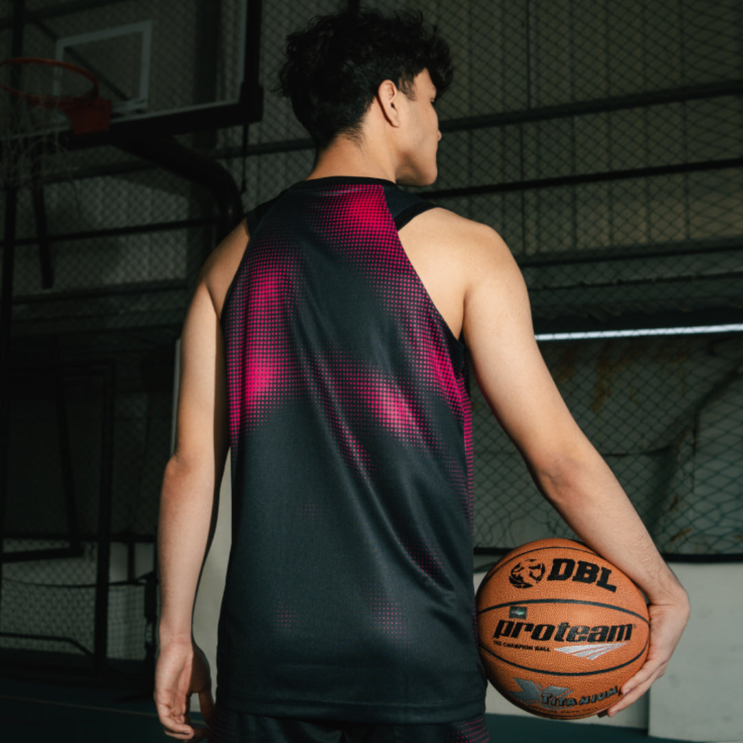 AZA Court Halftone Basketball Jersey - Black