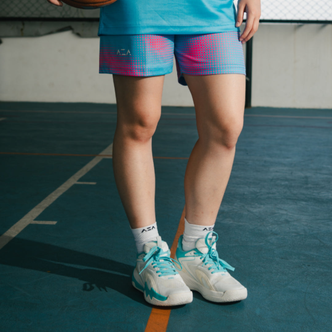 AZA Court Halftone Basketball Pants - Light Blue