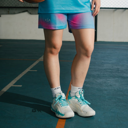 AZA Court Halftone Basketball Pants - Light Blue