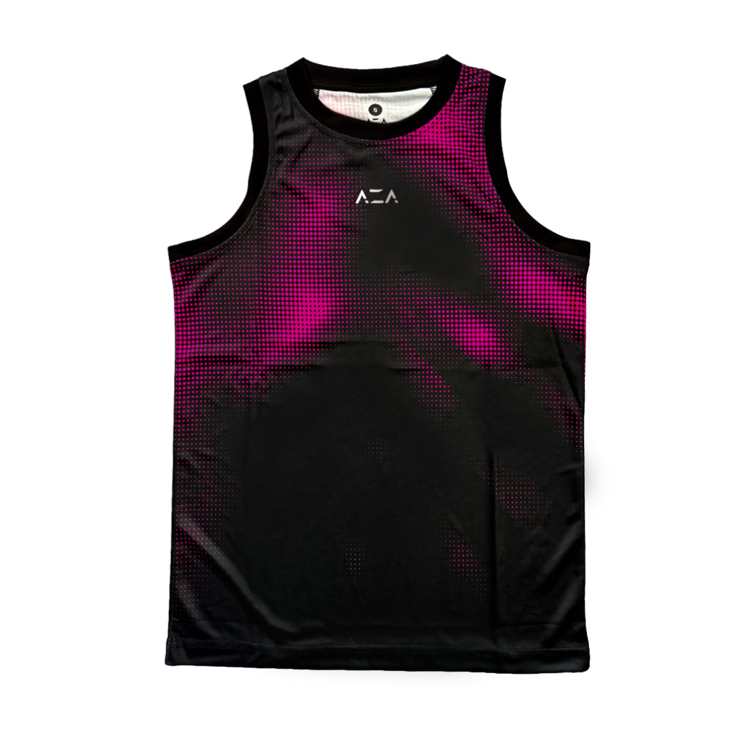 AZA Court Halftone Basketball Jersey - Black
