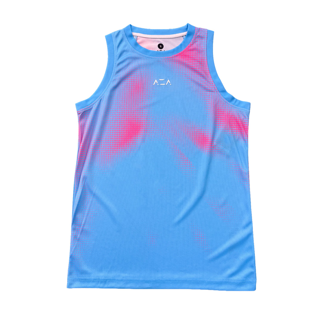AZA Court Halftone Basketball Jersey - Light Blue