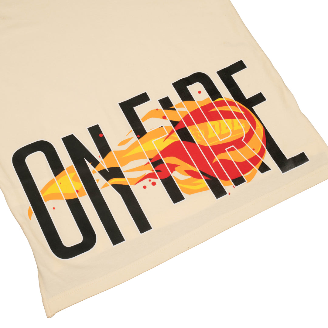 AZA x DBL On Fire Oversize T-Shirt - Latte