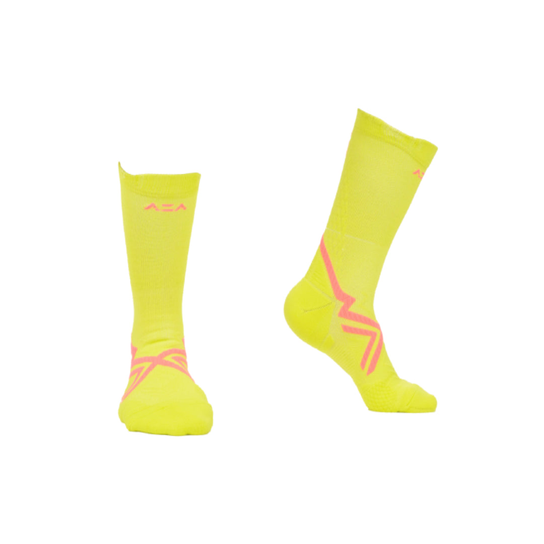 AZA Ignite II Crew Socks - Purple Coral Lime