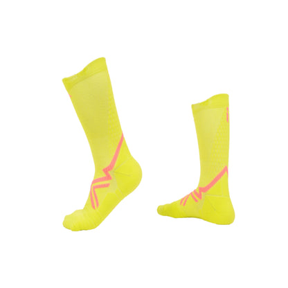 AZA Ignite II Crew Socks - Purple Coral Lime