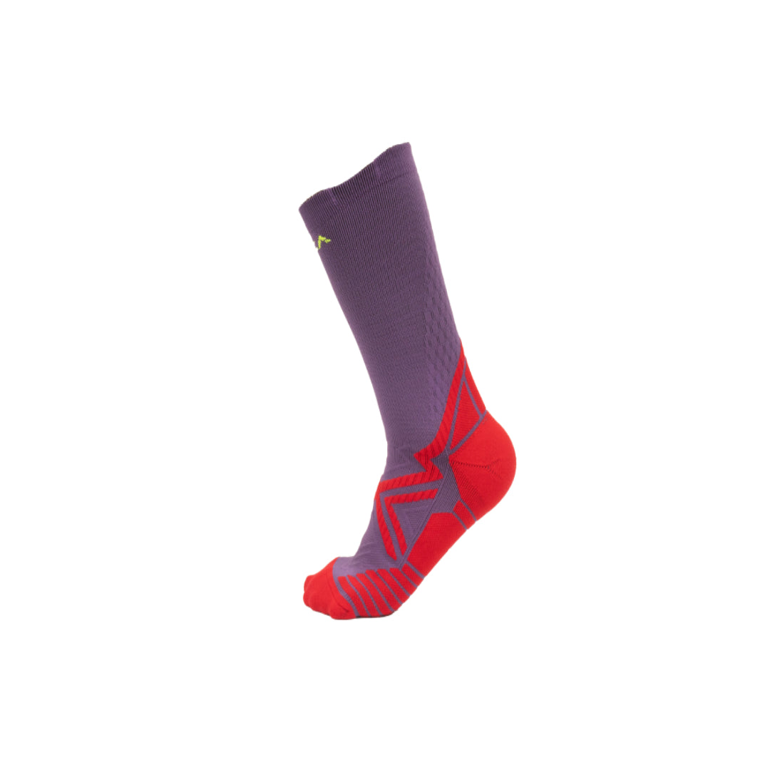 AZA Ignite II Crew Socks - Purple Coral Lime