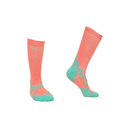 AZA Ignite II Crew Socks - Purple Coral Lime