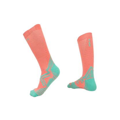 AZA Ignite II Crew Socks - Purple Coral Lime