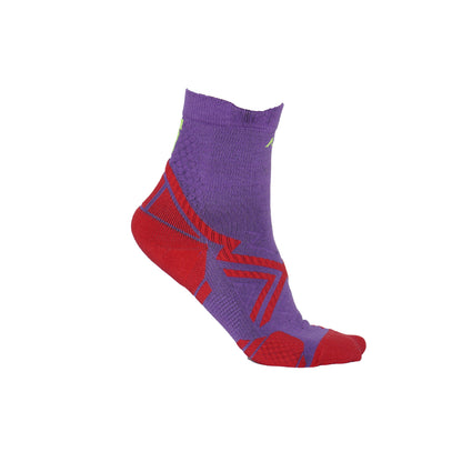 AZA Ignite II Quarter Socks - Coral Lime Purple
