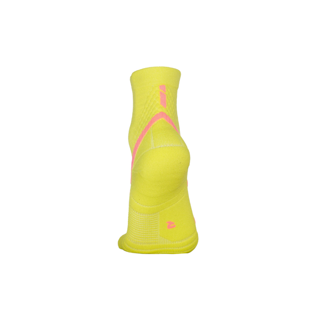 AZA Ignite II Quarter Socks - Coral Lime Purple
