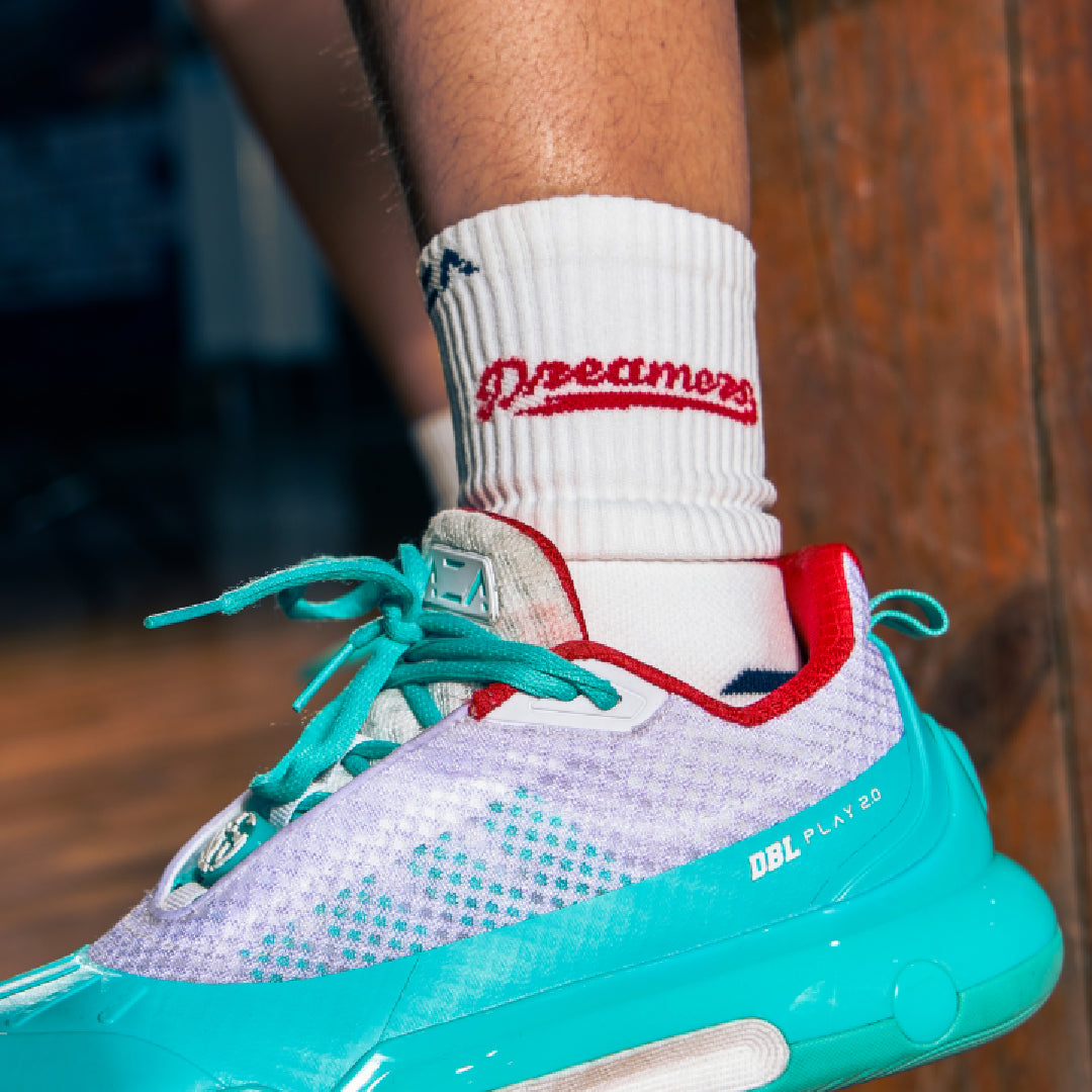 AZA x DBL Dreamers Home Crew Socks - White