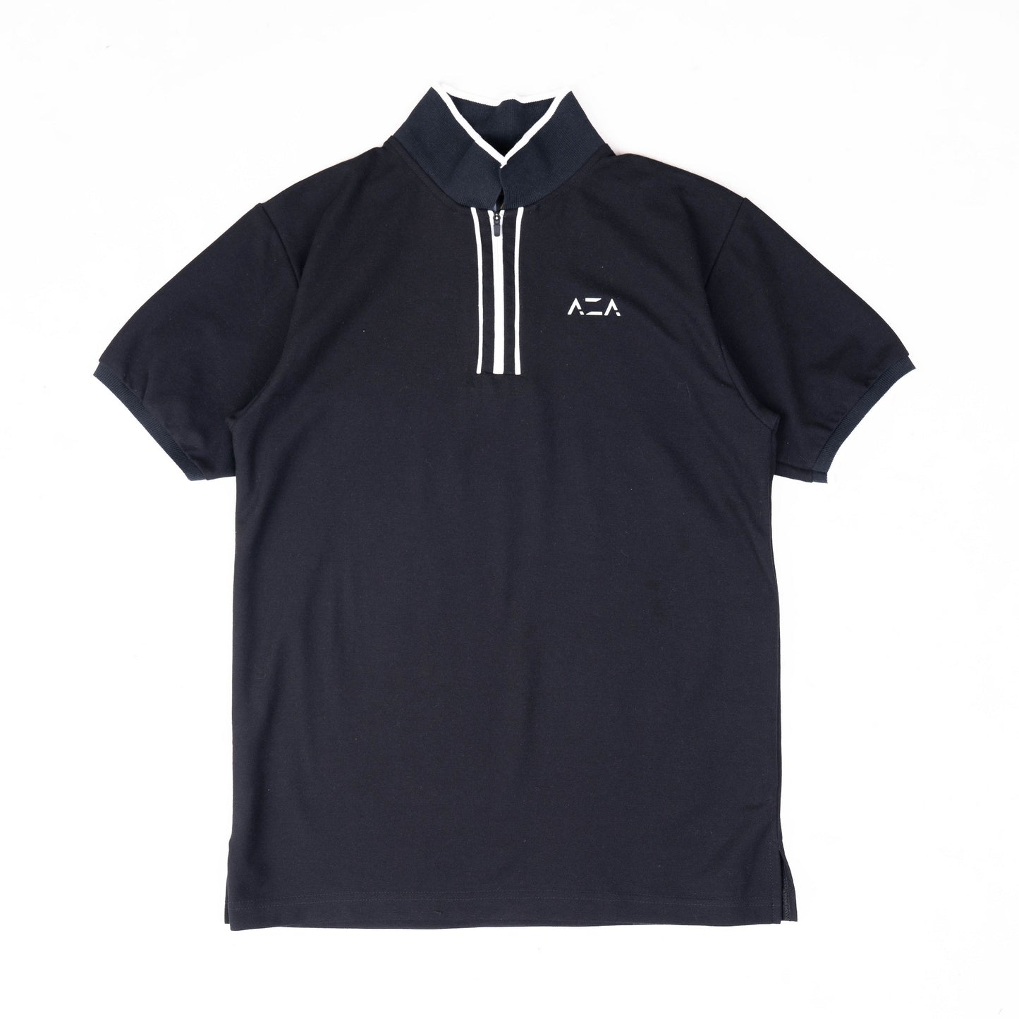 AZA Polo Shirt Striped Zip Dark Series - Black