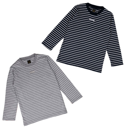 AZA T-Shirt Long Sleeve Box Mini Stripe - Grey / White