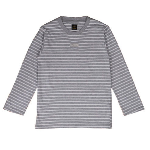 AZA T-Shirt Long Sleeve Box Mini Stripe - Grey / White