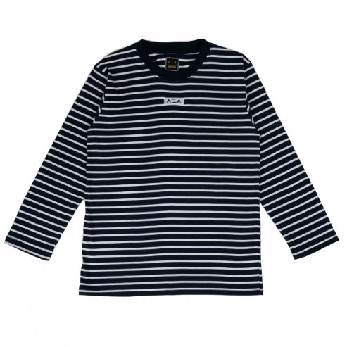 AZA T-Shirt Long Sleeve Box Mini Stripe - Navy / White