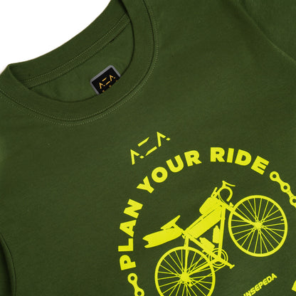 AZA x MAINSEPEDA T-Shirt Plan Your Ride - Cactus Green